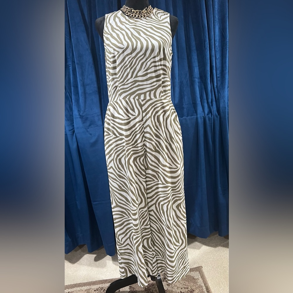 MICHAEL Michael Kors Zebra-Print Wide Leg Jumpsuit